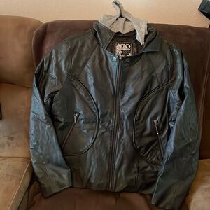 XOXO brand black faux leather “biker style” jacket ladies size 1X